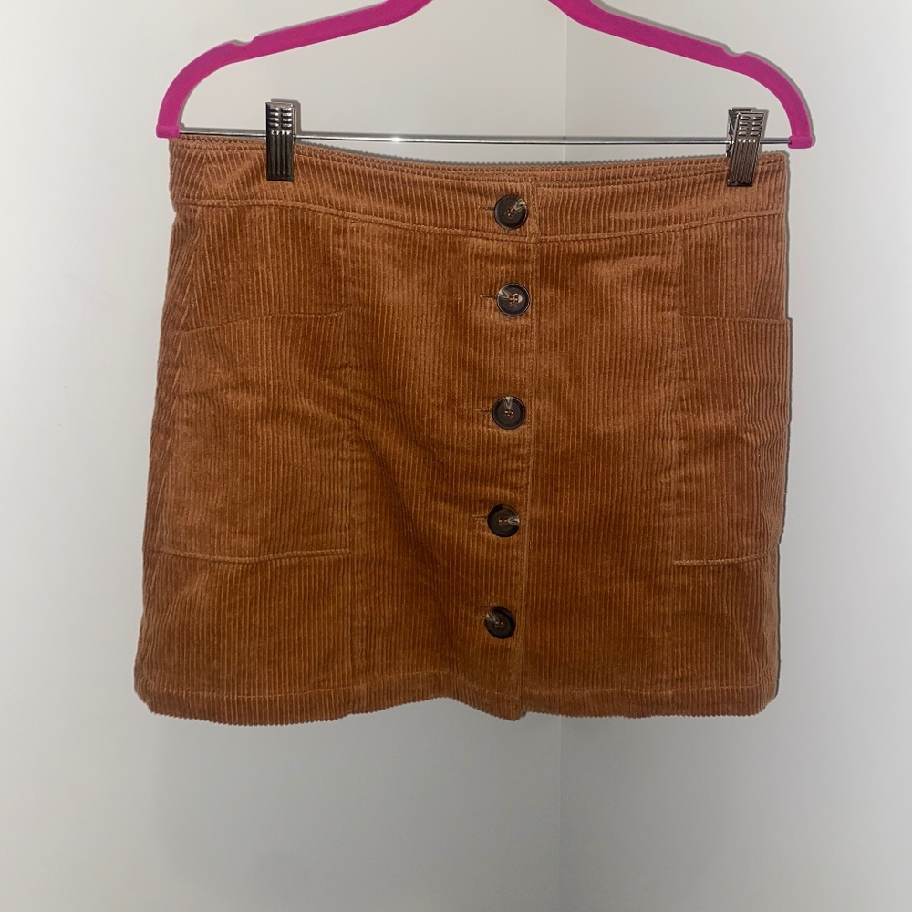 Dark Khaki button up skirt